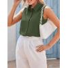 image:imageZeagoo Womens Sleeveless Button Down Shirts Blouses Casual Loose V Neck Tank Tops for Work SXXLArmy Green