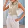 image:imageZeagoo Womens Sleeveless Button Down Shirts Blouses Casual Loose V Neck Tank Tops for Work SXXLBeige