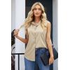 image:imageZeagoo Womens Sleeveless Button Down Shirts Blouses Casual Loose V Neck Tank Tops for Work SXXLBeige