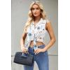 image:imageZeagoo Womens Sleeveless Button Down Shirts Blouses Casual Loose V Neck Tank Tops for Work SXXLBf290