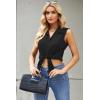 image:imageZeagoo Womens Sleeveless Button Down Shirts Blouses Casual Loose V Neck Tank Tops for Work SXXLBlack