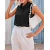 image:imageZeagoo Womens Sleeveless Button Down Shirts Blouses Casual Loose V Neck Tank Tops for Work SXXLBlack