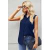 image:imageZeagoo Womens Sleeveless Button Down Shirts Blouses Casual Loose V Neck Tank Tops for Work SXXLDark Blue