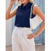 image:imageZeagoo Womens Sleeveless Button Down Shirts Blouses Casual Loose V Neck Tank Tops for Work SXXLDark Blue