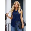 image:imageZeagoo Womens Sleeveless Button Down Shirts Blouses Casual Loose V Neck Tank Tops for Work SXXLDark Blue
