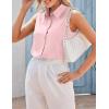 image:imageZeagoo Womens Sleeveless Button Down Shirts Blouses Casual Loose V Neck Tank Tops for Work SXXLPink