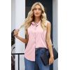 image:imageZeagoo Womens Sleeveless Button Down Shirts Blouses Casual Loose V Neck Tank Tops for Work SXXLPink