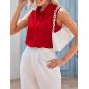 image:imageZeagoo Womens Sleeveless Button Down Shirts Blouses Casual Loose V Neck Tank Tops for Work SXXLRed
