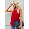 image:imageZeagoo Womens Sleeveless Button Down Shirts Blouses Casual Loose V Neck Tank Tops for Work SXXLRed