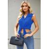image:imageZeagoo Womens Sleeveless Button Down Shirts Blouses Casual Loose V Neck Tank Tops for Work SXXLRoyal Blue