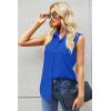 image:imageZeagoo Womens Sleeveless Button Down Shirts Blouses Casual Loose V Neck Tank Tops for Work SXXLRoyal Blue