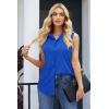 image:imageZeagoo Womens Sleeveless Button Down Shirts Blouses Casual Loose V Neck Tank Tops for Work SXXLRoyal Blue
