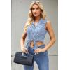 image:imageZeagoo Womens Sleeveless Button Down Shirts Blouses Casual Loose V Neck Tank Tops for Work SXXLTz273