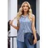 image:imageZeagoo Womens Sleeveless Button Down Shirts Blouses Casual Loose V Neck Tank Tops for Work SXXLTz273