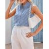 image:imageZeagoo Womens Sleeveless Button Down Shirts Blouses Casual Loose V Neck Tank Tops for Work SXXLTz273