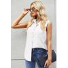 image:imageZeagoo Womens Sleeveless Button Down Shirts Blouses Casual Loose V Neck Tank Tops for Work SXXLWhite
