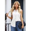 image:imageZeagoo Womens Sleeveless Button Down Shirts Blouses Casual Loose V Neck Tank Tops for Work SXXLWhite