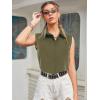 image:imageZeagoo Womens Sleeveless Button Down Shirts Blouses Solid Casual Basic V Neck Tank Tops for Work SXXLArmy Green