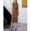 image:imageZeagoo Womens Sleeveless Button Down Shirts Blouses Solid Casual Basic V Neck Tank Tops for Work SXXLArmy Green