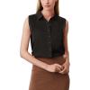 image:imageZeagoo Womens Sleeveless Button Down Shirts Blouses Solid Casual Basic V Neck Tank Tops for Work SXXLBlack