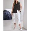 image:imageZeagoo Womens Sleeveless Button Down Shirts Blouses Solid Casual Basic V Neck Tank Tops for Work SXXLBlack