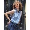 image:imageZeagoo Womens Sleeveless Button Down Shirts Blouses Solid Casual Basic V Neck Tank Tops for Work SXXLLight Blue