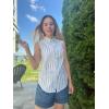 image:imageZeagoo Womens Sleeveless Button Down Shirts Blouses Solid Casual Basic V Neck Tank Tops for Work SXXLStripe