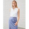 image:imageZeagoo Womens Sleeveless Button Down Shirts Blouses Solid Casual Basic V Neck Tank Tops for Work SXXLWhite