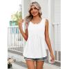 image:imageZeagoo Womens Summer Tank Tops Sleeveless Babydoll Tops Loose Fit Tunic Blouses Crew Neck Flowy Shirts S3XLA White