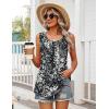 image:imageZeagoo Womens Summer Tank Tops Sleeveless Babydoll Tops Loose Fit Tunic Blouses Crew Neck Flowy Shirts S3XLBlack Grey Splatter Print