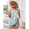 image:imageZeagoo Womens Summer Tank Tops Sleeveless Babydoll Tops Loose Fit Tunic Blouses Crew Neck Flowy Shirts S3XLBlue Abstract Stripes