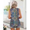 image:imageZeagoo Womens Summer Tank Tops Sleeveless Babydoll Tops Loose Fit Tunic Blouses Crew Neck Flowy Shirts S3XLBlue Tapestry Paisley