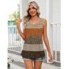 image:imageZeagoo Womens Summer Tank Tops Sleeveless Babydoll Tops Loose Fit Tunic Blouses Crew Neck Flowy Shirts S3XLBrown Textured Colorblock