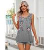 image:imageZeagoo Womens Summer Tank Tops Sleeveless Babydoll Tops Loose Fit Tunic Blouses Crew Neck Flowy Shirts S3XLGrey Pink Floral