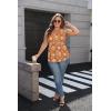 image:imageZeagoo Womens Summer Tank Tops Sleeveless Babydoll Tops Loose Fit Tunic Blouses Crew Neck Flowy Shirts S3XLOrange Ethnic Print