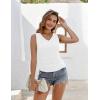 image:imageZeagoo Womens Summer Tops 2025 Ruched Tank Tops V Neck Drawstring Side Slim Fitted Sleeveless Blouses White