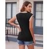 image:imageZeagoo Womens Summer Tops Cap Sleeve Casual Shirts 2025 V Neck Basic Tshirts Loose Fit Trendy TeeBlack