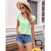 image:imageZeagoo Womens Summer Tops Cap Sleeve Casual Shirts 2025 V Neck Basic Tshirts Loose Fit Trendy TeeGreen