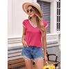image:imageZeagoo Womens Summer Tops Cap Sleeve Casual Shirts 2025 V Neck Basic Tshirts Loose Fit Trendy TeeRose Red