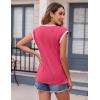 image:imageZeagoo Womens Summer Tops Cap Sleeve Casual Shirts 2025 V Neck Basic Tshirts Loose Fit Trendy TeeRose Red