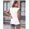 image:imageZeagoo Womens Summer Tops Cap Sleeve Casual Shirts 2025 V Neck Basic Tshirts Loose Fit Trendy TeeWhite