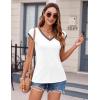 image:imageZeagoo Womens Summer Tops Cap Sleeve Casual Shirts 2025 V Neck Basic Tshirts Loose Fit Trendy TeeWhite