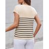 image:imageZeagoo Womens Sweater Vest Fall 2026 Loose Fit Cape Sleeve Knit Ribbed Tank Tops with Front Pocket SXXLBlack Stripe