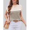 image:imageZeagoo Womens Sweater Vest Fall 2026 Loose Fit Cape Sleeve Knit Ribbed Tank Tops with Front Pocket SXXLBlack Stripe