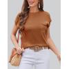 image:imageZeagoo Womens Sweater Vest Fall 2026 Loose Fit Cape Sleeve Knit Ribbed Tank Tops with Front Pocket SXXLCaramel