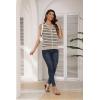 image:imageZeagoo Womens Sweater Vest V Neck Button Down Shirts Trendy Knit Sleeveless Cardigan Top Shirt SXXLBeige Stripe