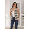 image:imageZeagoo Womens Sweater Vest V Neck Button Down Shirts Trendy Knit Sleeveless Cardigan Top Shirt SXXLBeige Stripe
