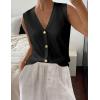 image:imageZeagoo Womens Sweater Vest V Neck Button Down Shirts Trendy Knit Sleeveless Cardigan Top Shirt SXXLBlack