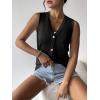 image:imageZeagoo Womens Sweater Vest V Neck Button Down Shirts Trendy Knit Sleeveless Cardigan Top Shirt SXXLBlack