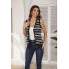 image:imageZeagoo Womens Sweater Vest V Neck Button Down Shirts Trendy Knit Sleeveless Cardigan Top Shirt SXXLBlack Stripe